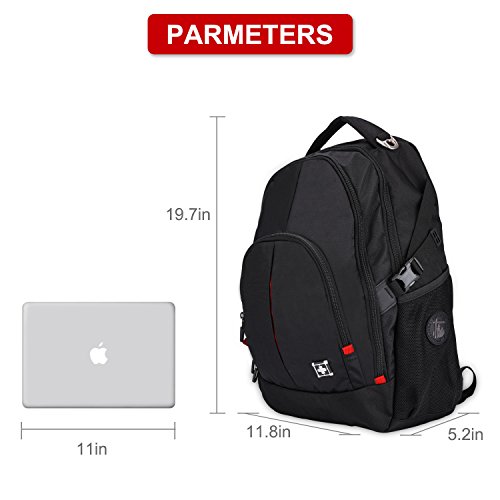 XY Life Laptop Rucks  cke Daypack Schulrucksack Backpack Multifunktion Leichter  f  r Herren M  nner Schul Outdoor Wandern Reisen  30L 15 Zoll  Schwar