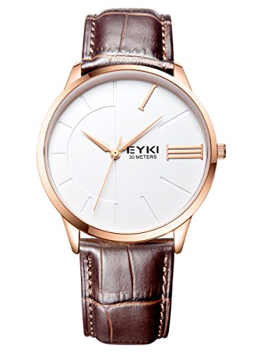 Alienwork Quarz Armbanduhr elegant Quarzuhr Uhr modisch weiss braun Leder YH.EET1033L-03 Alienwork Quarz Armbanduhr elegant Quarzuhr Uhr modisch weiss braun Leder YH.EET1033L-03