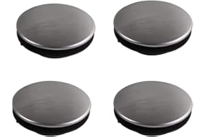 KNOWING 4 Pezzi Rubinetto Foro Copertura, Lavandino Foro Copertura, Copertura Rubinetto Della Cucina in Acciaio Inox, Copriforo Lavabo, per Coperchio Troppopieno Lavandino Foro Installazione 31-40mm(Argento)