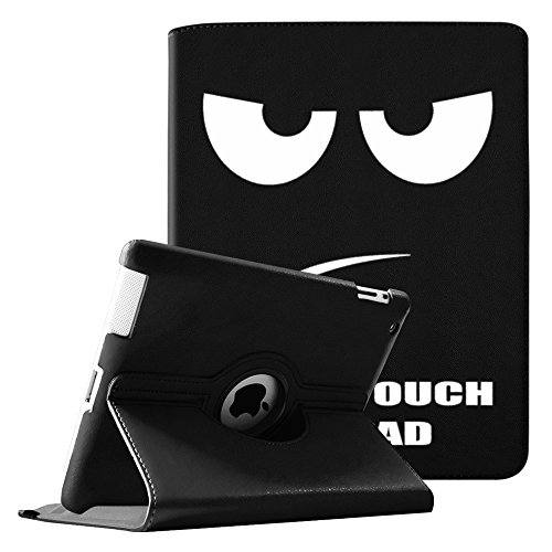 Fintie iPad 2/iPad 3/iPad 4 Hülle - 360 Grad rotierende Schutzhülle mit Standfunktion Smart Cover Case Tasche Etui mit Auto Schlaf / Wach Funktion für Apple iPad 2,iPad 3 & iPad 4th Generation mit Retina Display - Dont Touch