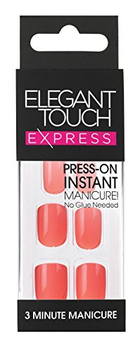 Elegant Touch Pre-Glued Express Nails, Polished Coral