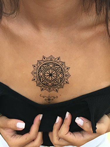 ARM TATTOO MANDALA TATTOO SCHWARZ FAKE TATTOO FLASH TATTOO C006 Wasserdicht - 4