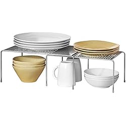 mDesign étagère de cuisine - égouttoir pratique pour plus d'espace de rangement - étagère cuisine télescopique rétractable - en métal