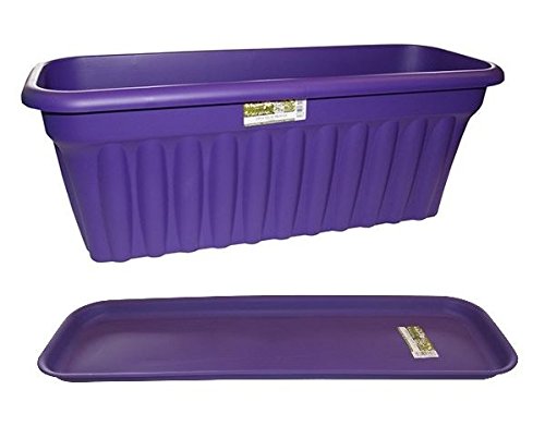 Preisvergleich Produktbild Wham 13547 + 13601 Balkonkasten 60 cm eckig mit Untersetzer LILA