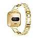 Produktbild Y56 band armband ersatzarmband für Fitbit Versa Luxus Edelstahl Crystal Strap Armband Ersatz für Fitbit Versa (Gold)