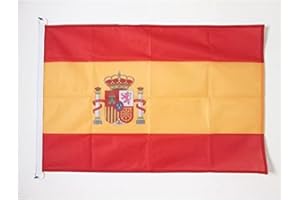 AZ FLAG Bandera de ESPAÑA 90x60cm Uso Exterior - Bandera ESPAÑOLA 60 x 90 cm Anillos