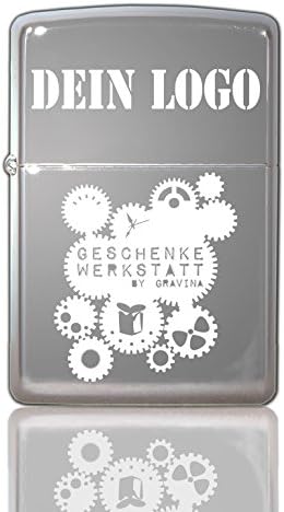 Original Zippo chrome polished with Logo and |einseitige Engraving |bild and Engraved on your Zippo. unikat| Personal and Personalized Zippo | Gift for Smokers Gift Christmas