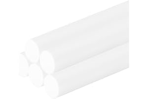 QUARKZMAN 5 Stück ABS Kunststoff Rundstäbe 8 x 250mm ABS-Stangen Kunststoff Rundstange Kunststoffstangen Rund für Strukturelle Architektonische Modellherstellung DIY Spielzeugbau, Weiß