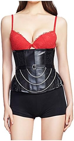 Fedo Design Faux Leather Waist Trainer Corset Shaper for Weight Loss Waist Cincher