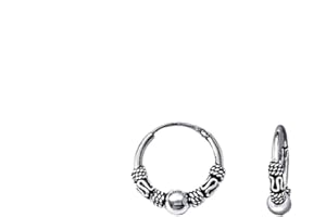 NKlaus Paire de boucles d'oreilles en argent massif 925 Créoles celtiques Gothique Celtique Piercing d'oreilles 14mm 5039