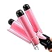 CkeyiN ® 32mm 3 Barrels Big Wave Ceramic Hair Curler Curling Iron Tongs LCD Display Temperature Adjustable Hair Styling Tool with Protective Glove