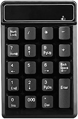 Pikeman Accounting Numeric Keypad,19 Keys Wireless USB Number Pad Keyboard with 2.4G Mini USB Numeric Receiver for Laptop Desktop PC Notebook - USB Receiver Can Be Stored - with 000 button