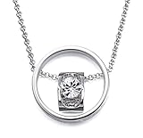 NEVI Daily Wear Round Fashion Swarovski Crystals Rhodium Plated Princess Pendant Chain Jewellery for Women & Girls (Silver) RS.450 (82.00% Off) - Amazon
