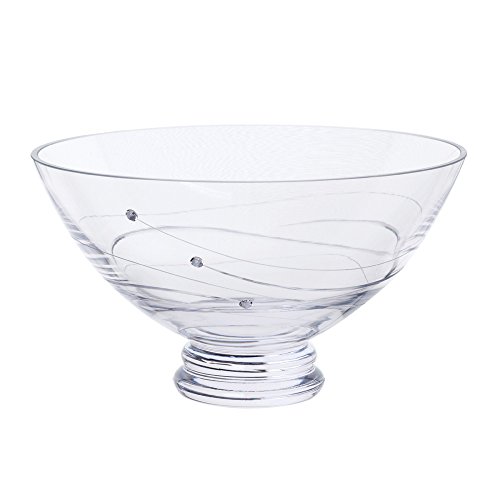 Dartington Crystal Glitz Footed Bowl, 23 x 23 x 12 cm