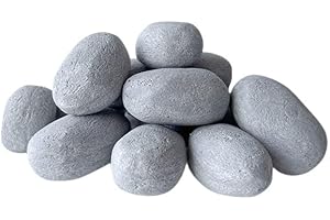 TODOSTONES Piedras Decorativas de Fibra cerámica para Chimenea de etanol y de Gas, 24 Unidades (Gris)
