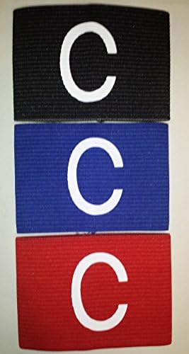 Captains Armband for Football, Rugby, Hockey. Various Sizes and Colours (BIG C Design) (Red, Junior)