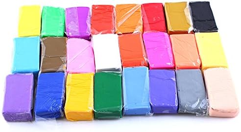 DIY Colored Clay, 24 Colors DIY Creative Street Model Clay, Soft Molded Oven Baking Clay and Tutorial. Best gift for Children.