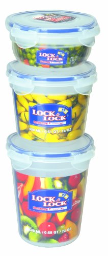 Lock & Lock HSM9140S3 Vorteilspack Multifunktionsboxen rund