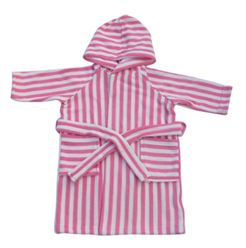 CozyBear pink stripe micro fleece dressing gown (2-3 years)