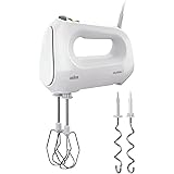Braun MultiMix1 HM1010WH Sbattitore Modello 2023, 4 Velocità + Turbo, Dotato di 2 Fruste in Acciaio Inox e 2 ganci in acciaio