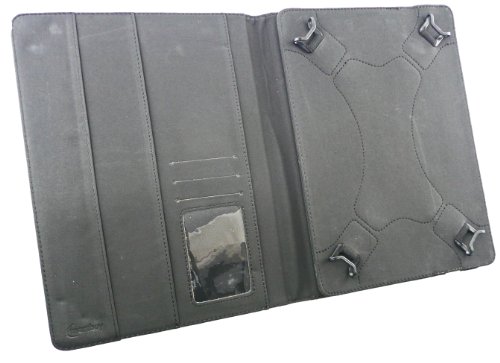 Emartbuy® Packet Mit 5 Kugelschreiber 2 in 1 Eingabestift + Universalbereich Schwarz Carbon PU Leder Multi Winkel Folio Executive Wallet Hülle Schutzhülle Case Cover mit Kartensteckplätze geeignet für Acer Iconia A3-A10 Tablet - 4