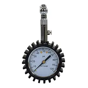 Voroly Analog Tyre Pressure Gauge 100 PSI Car Truck Bicycle and Non-Slip Grip