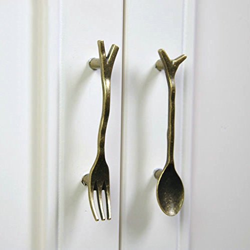 Gazechimp Kreative Löffel Design Möbelgriffe Griffe Knopf für Küchen Schrank Schublade 76mm - 8
