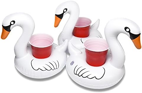 GoFloatsFloating Swan Drink Holders (3 Pack), Float Your Drinks in Style (White, Gold or Black Swans)