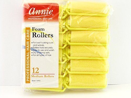Pack of 12 Medium Size Foam Hair Rollers [7/8th inch diameter] Brand New in Packet