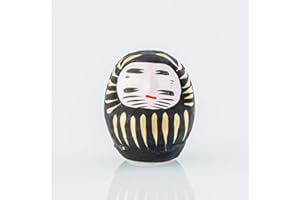 YOSHIDA DARUMA Daruma, Amulette Japonaise en Papier mâché, 6 cm Taille 0.3 (Noir)