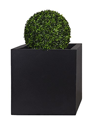 PFLANZWERK® Pot de fleur CUBE Jardinière Anthracite 38x44x44cm *Résistant au gel* *Protection UV* *Qualité européenne*