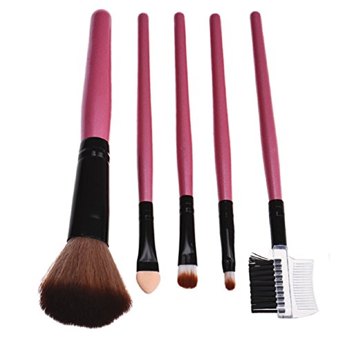 Malloom® Fashion Multifunctional 5 Pieces Pro Foundation Makeup Tools Cosmetic Brush Blending Face Eye Brush Kit Sets (Pink)