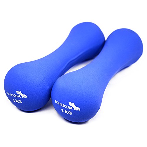 2er Set FOURSCOM® 2x 0,5-2x 5kg Neopren Hanteln „Bone Shape“ Kurzhanteln Gymnastikhanteln, 8 verschiedene Gewichte und Farben zur Auswahl - 3