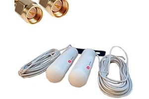 W WONECT Antena yagi 46dbi 4G Conector SMA Blanca Alta Potencia. Mejora y estabiliza señal. Largo Alcance. Tecnologia 4G MiMO. Compatible LTE, 3G, WiFi, gsm, y Otras Bandas (5 Metros)