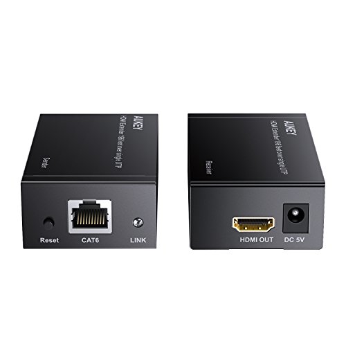 AUKEY HDMI Extender 1080P über Single RJ45 CAT5e CAT6 Ethernet Kabel 60M HDMI Verlängerung mit Sender + Empfänger unterstützt PC / DVD / PS4 / Laptop / Satellit Box und mehre Geräte - 2