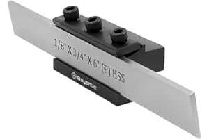 AD INTERNATIONAL T-Parting - Soporte de corte con cuchilla para máquinas herramientas de torno (cuchilla 1/8 "x 3/4" x 6" (vástago de 1/2")