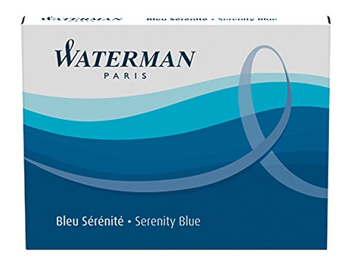 Waterman Tintenpatrone Standard Packung mit 8 Stück Serenity, blau