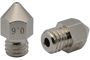 POLISI3D - Ugelli in ottone placcato MK8, 0,6 mm, compatibili con estrusore Makerbot MK8 da 1,75 mm, Creality CR10, Ender 3 Pro Tevo Tornado 3D (2 x 0,6 mm)