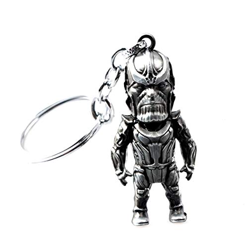 GCT Thanos Action Figure Marvel Avengers Infinity War Superhero Collectible Metal Keychain (Silver)