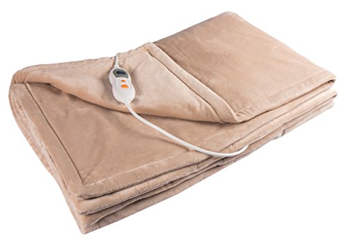 Preisvergleich Produktbild Vidabelle Elektrische Kuschel-Wellness Heizdecke premium, maschinenwaschbar, mit 6 Temperaturstufen + Überhitzungsschutz in beige