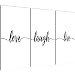 Produktbild Bild 120 x 80 cm - Spruch Live Love Laugh Bilder- Vlies Leinwand - Deko für Wohnzimmer -Wandbild - XXL 3 Teilig Teile - leichtes Aufhängen- 802631a