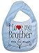 IiE, I love my Brother this much, Boy Girl Unisex Feeding Bib, Pale Blue