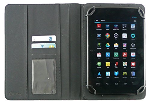 Emartbuy® Freelander PD10 7 Zoll Quad Core Tablet Universalbereich Blau 3D Cube Multi Winkel Folio Executive Case Cover Wallet Hülle Schutzhülle mit Kartensteckplätze + Blau 2 in 1 Eingabestift - 5