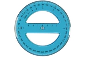 takestop® GONIOMETRO Circolare 360 Gradi Diametro 12 CM in PVC per Angolo Angoli Scolastico Materiale Scuola CARTOLERIA