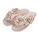 Produktbild Damen Sommer Sandalen Mumuj Mode Böhmen Blumen Flachs Sandalen Hütten Hausschuhe Freizeit Freizeit Flip Flops Hausschuhe Femal Outdoor Mokassins Clogs (38, Khaki)