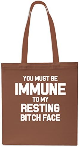 Resting B*tch Face Tote Shopping Gym Beach Bag 42cm x38cm, 10 litres-Small-Chestnut