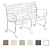 Produktbild CLP Gartenbank ROY aus lackiertem Eisen | Sitzbank im Landhausstil | Eisenbank mit geschwungenen Armlehnen | In verschiedenen Farben erhältlich Antik Weiß