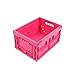 Produktbild KLAPPBOX 20 LITER, kleine, stabile Faltbox Made in Germany, Kunststoff Transportkiste TÜV-Zert., Plastikbox, Transportbox, 40x30x22 cm, max. 25kg, Limited Edition: Pink Glitzer