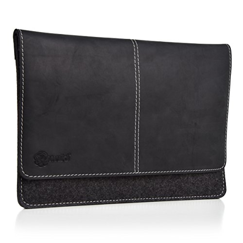 ALMWILD Apple Macbook Pro 13 H  lle  Tasche  Touch Bar  Touch ID   Macbook 12  Mod 2017   Aus echtem Rinds- Leder und 100  Woll- Filz  Case in Schiefe