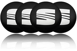 PULASSI 4 pz 56/60mm Car Styling Coprimozzo Coprimozzo Coprimozzo Distintivo Per Seat FR cupra Leon 2 mk2 5f Ibiza Altea Alhambra Exeo Accessori,56mm Nero Argento